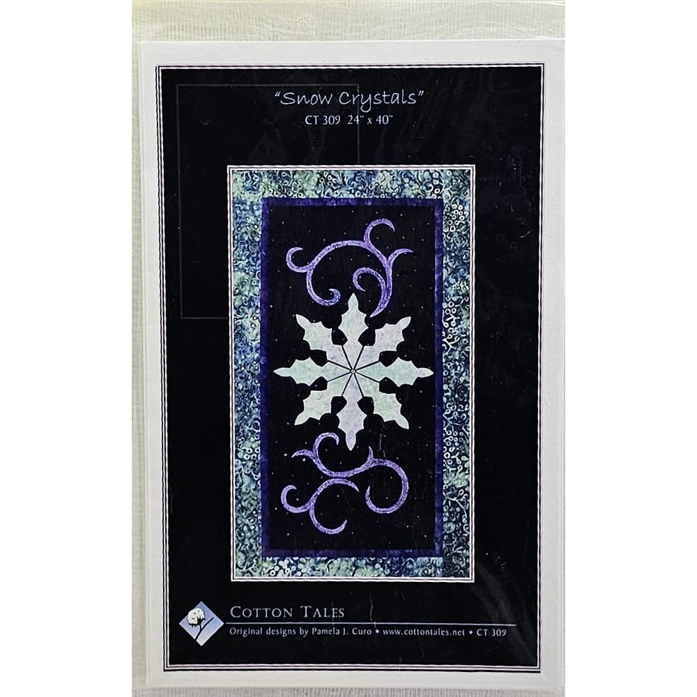 Snow Crystals Runner Banner Cotton Tales Curo 24x40 UNCUT